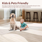 Ultra Soft Area Rug, Non Slip, Stain Resistant, Washable Area Rugs for Living Room, Bedroom, Minimalist Arc Design Area Subtle Neutral(Beige)