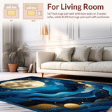 Ultra Soft Area Rug, Non Slip, Stain Resistant, Washable Area Rugs for Living Room, Bedroom, Enchanting Celestial Harmony Visuals(Blue)