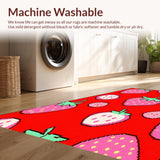 Ultra Soft Area Rug, Non Slip, Stain Resistant, Washable Area Rugs for Living Room, Bedroom, Eclectic Colorful Fruit Fusion(Red)