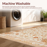 Ultra Soft Area Rug, Non Slip, Stain Resistant, Washable Area Rugs for Living Room, Bedroom, Charming Neutral Trellis Composition(Beige)