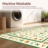 Ultra Soft Area Rug, Non Slip, Stain Resistant, Washable Area Rugs for Living Room, Bedroom, Gentle Beige Circle Educational Play(Brown)