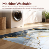 Ultra Soft Area Rug, Non Slip, Stain Resistant, Washable Area Rugs for Living Room, Bedroom, Contemporary Wavy Marble Motif(Gray)