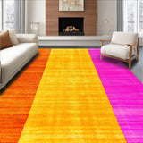 Ultra Soft Area Rug, Non Slip, Stain Resistant, Washable Area Rugs for Living Room, Bedroom, Cute Colorful Shaggy Wave Motif(Orange)