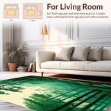 Lush Canopy Forest Green & Beige Blended Abstract(Green)