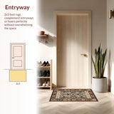 Ultra Soft Area Rug, Non Slip, Stain Resistant, Washable Area Rugs for Living Room, Bedroom, Transitional Richly Colored Design(Brown)