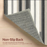 Ultra Soft Area Rug, Non Slip, Stain Resistant, Washable Area Rugs for Living Room, Bedroom, Minimalist Color-Infused Stripe Theme(Gray)