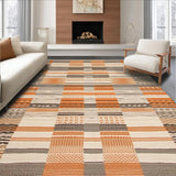 Ultra Soft Area Rug, Non Slip, Stain Resistant, Washable Area Rugs for Living Room, Bedroom, Contemporary Curved Line Design(Beige)