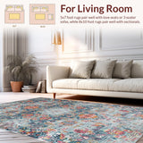 Ultra Soft Area Rug, Non Slip, Stain Resistant, Washable Area Rugs for Living Room, Bedroom, Vintage Grey Floral Elegance(Gray)