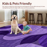 Ultra Soft Area Rug, Non Slip, Stain Resistant, Washable Area Rugs for Living Room, Bedroom, Elegant Purple Fluffy Decor Element(Purple)