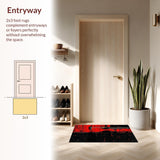 Artistic Black and White Guitar Motif(Red)