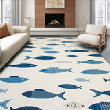 Ultra Soft Area Rug, Non Slip, Stain Resistant, Washable Area Rugs for Living Room, Bedroom, Rustic Underwater Scene Design(Beige)