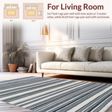 Ultra Soft Area Rug, Non Slip, Stain Resistant, Washable Area Rugs for Living Room, Bedroom, Reversible Black and White Patio Pool Rug(Blue)