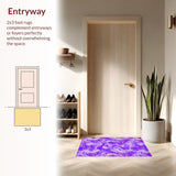 Ultra Soft Area Rug, Non Slip, Stain Resistant, Washable Area Rugs for Living Room, Bedroom, Stylish Contemporary Blended Tones(Purple)