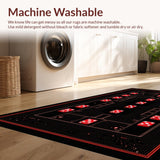 Ultra Soft Area Rug, Non Slip, Stain Resistant, Washable Area Rugs for Living Room, Bedroom, Chic Minimalist Patterned Flocking(Red)