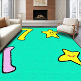 Ultra Soft Area Rug, Non Slip, Stain Resistant, Washable Area Rugs for Living Room, Bedroom, Joyful Color Splash Learning Mat(Blue)