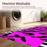 Ultra Soft Area Rug, Non Slip, Stain Resistant, Washable Area Rugs for Living Room, Bedroom, Striking Contrast Animal Patterns(Pink)