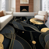 Artful Black Gold Geometric Composition(Black)