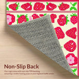 Lively Retro Strawberry Print(Red)