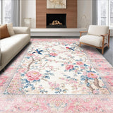 Ultra Soft Area Rug, Non Slip, Stain Resistant, Washable Area Rugs for Living Room, Bedroom, Playful Garden Party Vibe(White)