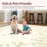 Ultra Soft Area Rug, Non Slip, Stain Resistant, Washable Area Rugs for Living Room, Bedroom, Trunding Farmhouse Runner Neutral Boho Cream Ivory Off White(Beige)