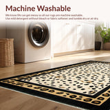 Ultra Soft Area Rug, Non Slip, Stain Resistant, Washable Area Rugs for Living Room, Bedroom, Wildlife Themed Luxurious Contrast(Beige)