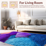 Ultra Soft Area Rug, Non Slip, Stain Resistant, Washable Area Rugs for Living Room, Bedroom, Shaggy Purple Playroom Carpet for Kids(Purple)