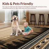 Ultra Soft Area Rug, Non Slip, Stain Resistant, Washable Area Rugs for Living Room, Bedroom, Nature-Inspired Lodge Aesthetic(Beige)