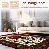 Ultra Soft Area Rug, Non Slip, Stain Resistant, Washable Area Rugs for Living Room, Bedroom, Modern Mythical Creature Pattern(Red)
