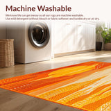 Ultra Soft Area Rug, Non Slip, Stain Resistant, Washable Area Rugs for Living Room, Bedroom, Runner Non Slip Printed Lightweight Foldable Hallway(Orange)
