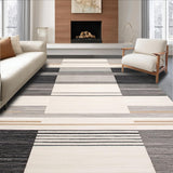 Ultra Soft Area Rug, Non Slip, Stain Resistant, Washable Area Rugs for Living Room, Bedroom, Contemporary Area with Unique Beige Grey Multi Stripe(Gray)