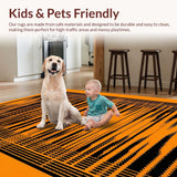 Ultra Soft Area Rug, Non Slip, Stain Resistant, Washable Area Rugs for Living Room, Bedroom, Contemporary Light Orange Pattern(Orange)