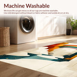 Ultra Soft Area Rug, Non Slip, Stain Resistant, Washable Area Rugs for Living Room, Bedroom, Elegant Contemporary Rainbow Design(Orange)