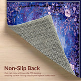 Ultra Soft Area Rug, Non Slip, Stain Resistant, Washable Area Rugs for Living Room, Bedroom, Mystic Meadow Area Celestial Floral Wonders(Blue)