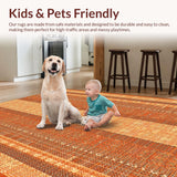 Ultra Soft Area Rug, Non Slip, Stain Resistant, Washable Area Rugs for Living Room, Bedroom, Chic Contemporary Solid Look(Orange)