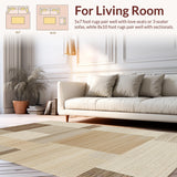 Ultra Soft Area Rug, Non Slip, Stain Resistant, Washable Area Rugs for Living Room, Bedroom, Contemporary Soft Natural Palette(Beige)