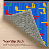Ultra Soft Area Rug, Non Slip, Stain Resistant, Washable Area Rugs for Living Room, Bedroom, Joyful Tune Themed Artwork(Blue)