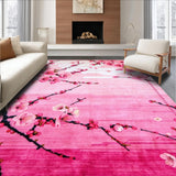 Ultra Soft Area Rug, Non Slip, Stain Resistant, Washable Area Rugs for Living Room, Bedroom, Japanese Garden Inspired Motif(Pink)