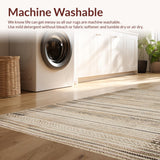 Ultra Soft Area Rug, Non Slip, Stain Resistant, Washable Area Rugs for Living Room, Bedroom, Minimalist Warm Beige Knitted Look(Beige)