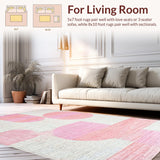 Ultra Soft Area Rug, Non Slip, Stain Resistant, Washable Area Rugs for Living Room, Bedroom, Uno-Inspired Pink White Bow Rug: Decorative Floor Covering(Pink)