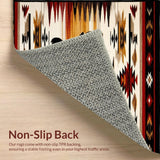 Ultra Soft Area Rug, Non Slip, Stain Resistant, Washable Area Rugs for Living Room, Bedroom, Vibrant Ethnic Geometric Print(Brown)