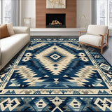 Ultra Soft Area Rug, Non Slip, Stain Resistant, Washable Area Rugs for Living Room, Bedroom, Desert Sky Oasis Dark Blue Beige Southwestern Motif(Blue)