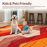 Ultra Soft Area Rug, Non Slip, Stain Resistant, Washable Area Rugs for Living Room, Bedroom, Warm Earthy Tones with Artisan Flair(Red)