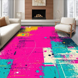 Ultra Soft Area Rug, Non Slip, Stain Resistant, Washable Area Rugs for Living Room, Bedroom, Eclectic Geometric Color Pop(Pink)