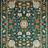 Ultra Soft Area Rug, Non Slip, Stain Resistant, Washable Area Rugs for Living Room, Bedroom, Elegant Floral Artistry Inspiration(Blue)