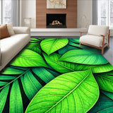 Ultra Soft Area Rug, Non Slip, Stain Resistant, Washable Area Rugs for Living Room, Bedroom, Tropical Palm Shaped Kitchen Plush Washable Mat(Green)