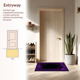Ultra Soft Area Rug, Non Slip, Stain Resistant, Washable Area Rugs for Living Room, Bedroom, Spooky Bat Wing Coffin Rug With Enchanted Macabre Detailing(Purple)