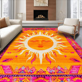 Ultra Soft Area Rug, Non Slip, Stain Resistant, Washable Area Rugs for Living Room, Bedroom, Chic Contemporary Fringed Design(Orange)
