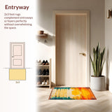Ultra Soft Area Rug, Non Slip, Stain Resistant, Washable Area Rugs for Living Room, Bedroom, Elegant Earthy Tones Design(Orange)