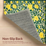 Ultra Soft Area Rug, Non Slip, Stain Resistant, Washable Area Rugs for Living Room, Bedroom, Wildflower Print Area for Bathroom(Yellow)