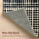 Ultra Soft Area Rug, Non Slip, Stain Resistant, Washable Area Rugs for Living Room, Bedroom, Vintage Inspired Checkerboard Aesthetic(Black)